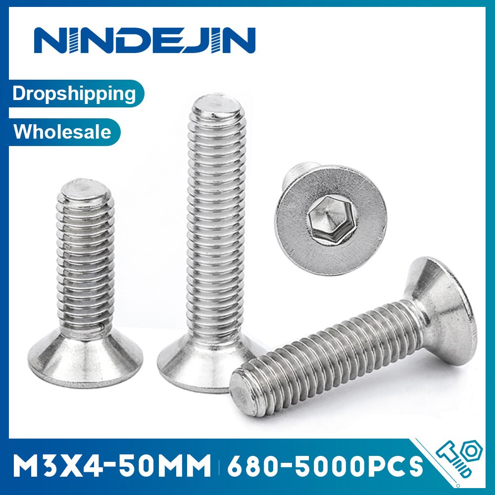 NINDEJIN ÷  ˷ , θ ƿ M3 * 4mm-50mm  , ÷   Ʈ, DIN7991, , 680-5000 